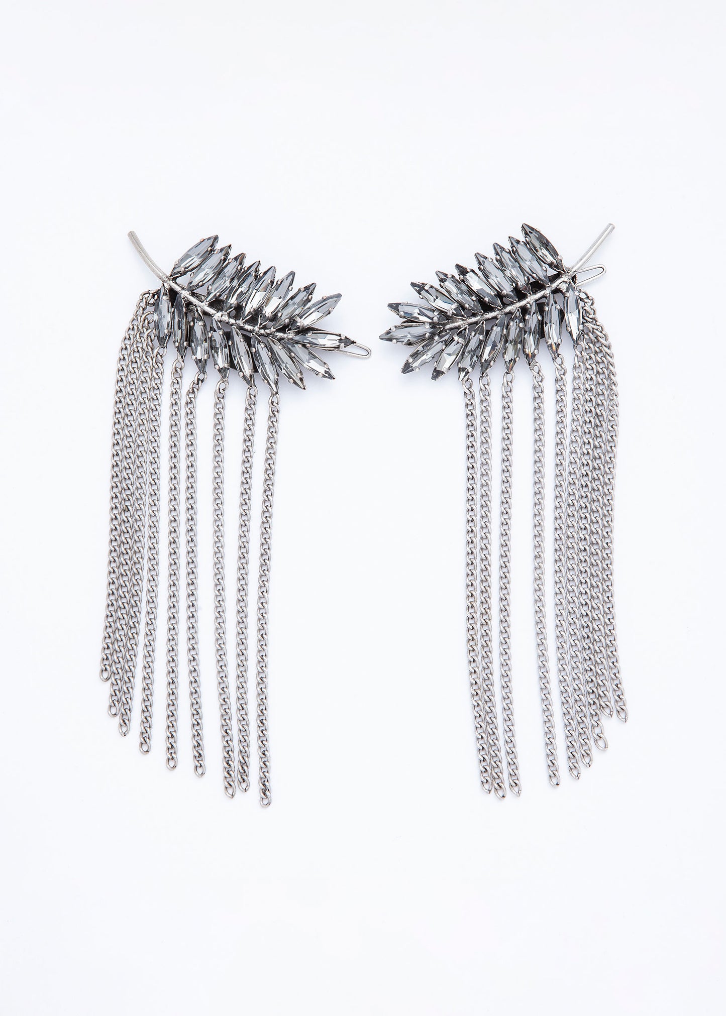 Athena rhinestone hairclip with franges